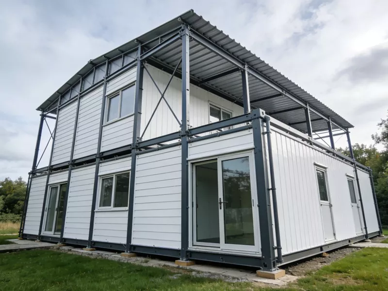 Rumah Prefab Struktur Keluli Hijau