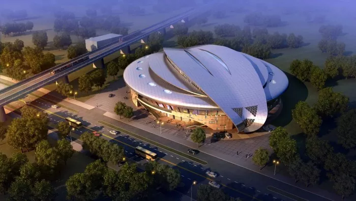 Stadium Keluli Berbentuk Khas Ringan
