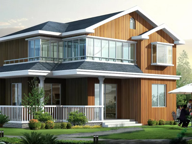 Mewah dan moden Prefabricated Light Gauge Prefab Steel Villa