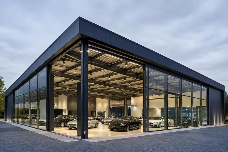 Pembinaan Bilik Pameran Kereta Rangka Keluli