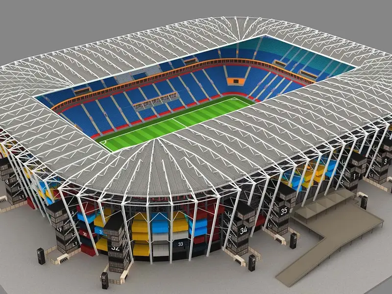 Stadium Berpasangan Modular Rangka Keluli